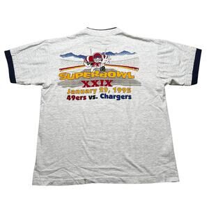 Vintage 1995 NFL 49ers Vs Chargers XXIX Harrahs Lake Tahoe Shirt Mens Sz Large